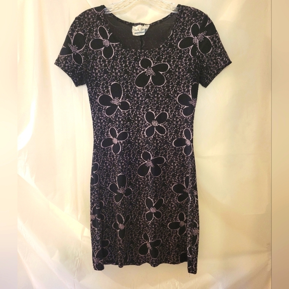 Ladies black and white floral dress